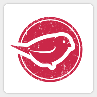 Stylized sparrow in red for bird and ornithology lovers Sticker